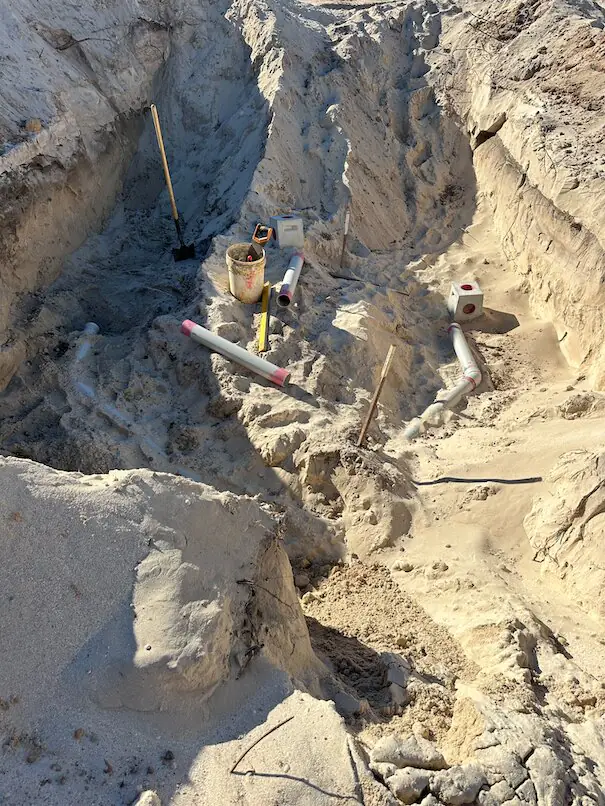 Trench works for Beachridge 7A sewer package