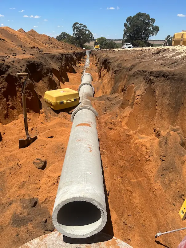 Stormwater manhole benching works in Gin Gin